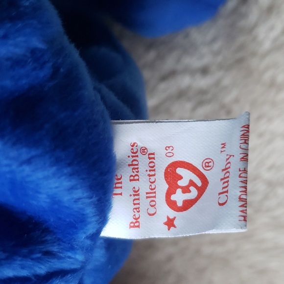 Clubby 🐻 1st Ty Collectors Club Beanie Baby 🐻 Royal Blue Bear 🐻 NWT - Picture 7 of 12